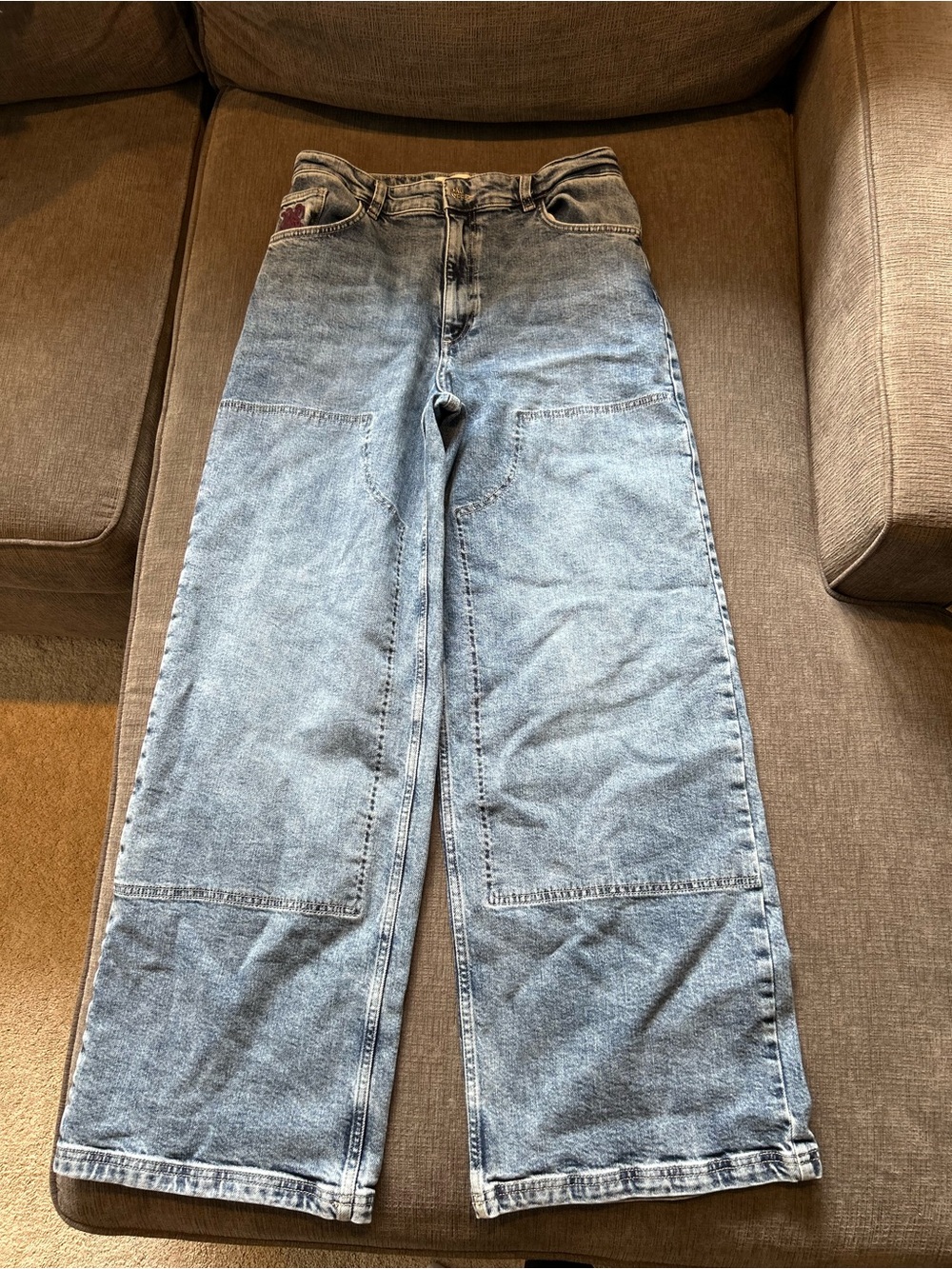 High-Rise Light Blue Women's Wide-Leg Jeans